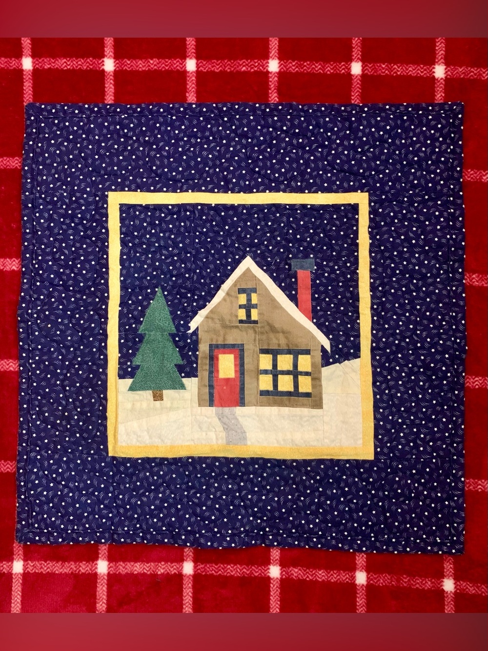 Rustic Cozy Cabin Quilted Table Topper Wall Hanging Home Decor